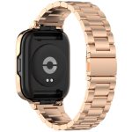 For Redmi Watch 3 Lite / Watch 3 Active 2 in 1 Three-bead Metal Watch Band with Watch Frame(Rose Gold) - Image 2