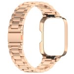 For Redmi Watch 3 Lite / Watch 3 Active 2 in 1 Three-bead Metal Watch Band with Watch Frame(Rose Gold) - Image 3
