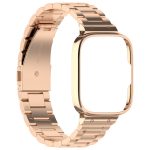 For Redmi Watch 3 Lite / Watch 3 Active 2 in 1 Three-bead Metal Watch Band with Watch Frame(Rose Gold) - Image 4