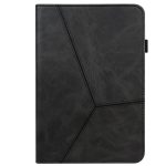 For Xiaomi Redmi Pad SE Solid Color Stripe Embossed Leather Tablet Case(Black)