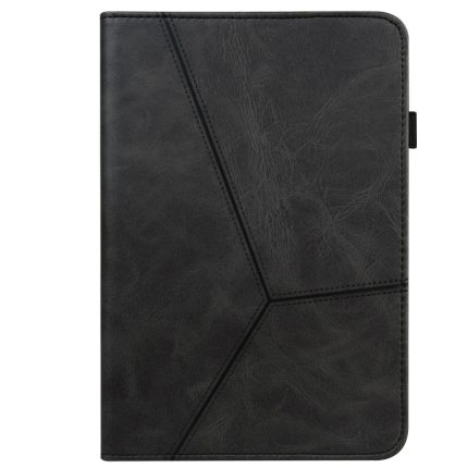 For Xiaomi Redmi Pad SE Solid Color Stripe Embossed Leather Tablet Case(Black)