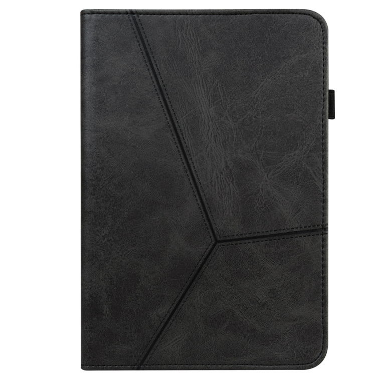 EDA005664701A_1 For Xiaomi Redmi Pad SE Solid Color Stripe Embossed Leather Tablet Case(Black) - Image 1