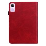 For Xiaomi Redmi Pad SE Solid Color Stripe Embossed Leather Tablet Case(Red) - Image 5