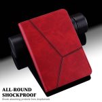 For Xiaomi Redmi Pad SE Solid Color Stripe Embossed Leather Tablet Case(Red) - Image 6