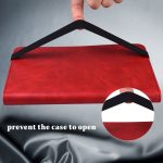 For Xiaomi Redmi Pad SE Solid Color Stripe Embossed Leather Tablet Case(Red) - Image 2