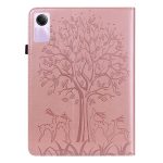 For Xiaomi Redmi Pad SE Tree & Deer Embossed Leather Tablet Case(Pink) - Image 5