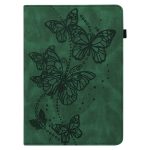 For Xiaomi Redmi Pad SE Embossed Butterfly Pattern Horizontal Flip Leather Tablet Case(Green)
