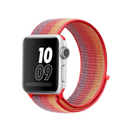 For Apple Watch Series 8&7 41mm / SE 2&6&SE&5&4 40mm / 3&2&1 38mm Nylon Loop Watch Band(Yellow Orange)