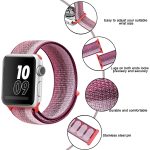 Nylon Loop Watch Band For Apple Watch Series 9&8&7 41mm / SE 3&SE 2&6&SE&5&4 40mm / 3&2&1 38mm(Berry Color) - Image 3