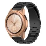 Για Huawei GT2/GT/Samsung Galaxy Watch 46mm R800/Samsung Gear S3 22mm 3-Beads λουράκι ρολογιού από ανοξείδωτο ατσάλι (Μαύρο)
