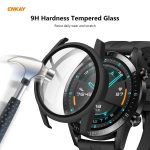 For Huawei Watch GT 2 46mm ENKAY Hat-Prince ENK-AC8202 Full Coverage PC Frosted Case + 9H Tempered Glass Protector(Black) - Image 6