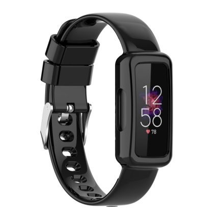 Για Fitbit Luxe, διαφανές ενσωματωμένο λουράκι ρολογιού σιλικόνης (Μαύρο)