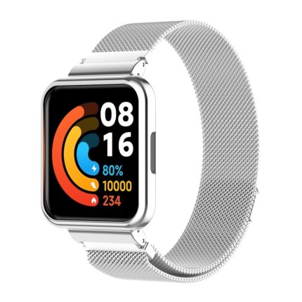 For Xiaomi Redmi Watch 2 Lite 2 in 1 Milano Metal Watch Band with Watch Frame(Silver)