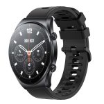 Για το Xiaomi MI Watch S1 22mm Μονόχρωμο λουράκι ρολογιού από μαλακή σιλικόνη (μαύρο)
