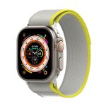 Διπλό έγχρωμο Nylon Hook and Loop Fastener Band Watch for Apple Watch Ultra 49mm (Κίτρινο+Μπεζ) - Image 3