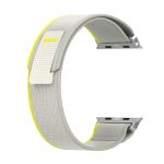 Διπλό έγχρωμο Nylon Hook and Loop Fastener Band Watch for Apple Watch Ultra 49mm (Κίτρινο+Μπεζ) - Image 2