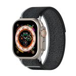 Διπλό έγχρωμο Nylon Hook and Loop Fastener Band Watch for Apple Watch Series 8&7 45mm / SE 2&6&SE&5&4 44mm / 3&2&1 42mm (Μαύρο+Γκρι)