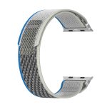Διπλό έγχρωμο Nylon Hook and Loop Fastener Band Watch For Apple Watch Series 8&7 45mm / SE 2&6&SE&5&4 44mm / 3&2&1 42mm (Blue+Grey) - Image 2