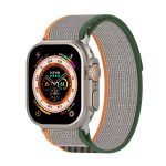 Διπλό έγχρωμο Nylon Hook and Loop Fastener Band Watch For Apple Watch Series 8&7 41mm / SE 2&6&SE&5&4 40mm / 3&2&1 38mm (Orange + Army green)