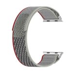 Διπλό έγχρωμο Nylon Hook and Loop Fastener Band Watch For Apple Watch Series 9&8&7 41mm / SE 3&SE 2&6&SE&5&4 40mm / 3&2&1 38mm(Red+White) - Image 2