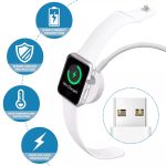 1m USB Magnetic Fast Charger Charging Cable for Watch Apple Series Ultra/8/7/6/SE/SE2/5/4/3/2(White) - Image 2