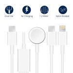 For Apple Watch Series & iPhone & Phone with Type-C Port 3 in 1 Type-C Magnetic Charging Cable 4ft/1.2m