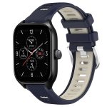 Για Amazfit GTS 4 22mm Cross Texture λουράκι  ρολογιού με πόρπη από σιλικόνη δύο χρωμάτων (Midnight Blue + Starlight)
