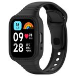 For Redmi Watch 3 Active Integrated Fully Enclosed Silicone Watch Band(Black)