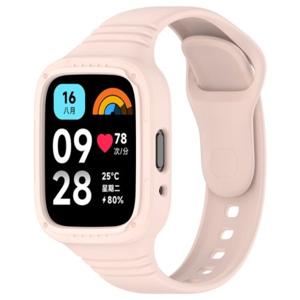 For Redmi Watch 3 Active Integrated Fully Enclosed Silicone Watch Band(Pink)