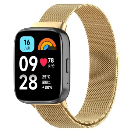 For Redmi Watch 3 Lite Milan Magnetic Steel Mesh Watch Band(Gold)