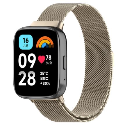 For Redmi Watch 3 Active Milan Magnetic Steel Mesh Watch Band(Starlight Color)