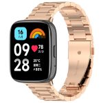 Για Redmi Watch 3 Active Three Bead Stainless Steel Metal Band (Rose Gold)
