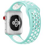 Για Apple Watch Series 9&8&7 41mm / SE 3&SE 2&6&SE&5&4 40mm / 3&2&1 38mm Μοντέρνο κλασικό λουράκι  σιλικόνης (Λευκό πράσινο)