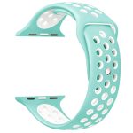 Για Apple Watch Series 9&8&7 41mm / SE 3&SE 2&6&SE&5&4 40mm / 3&2&1 38mm Μοντέρνο κλασικό λουράκι  σιλικόνης (Λευκό πράσινο) - Image 4