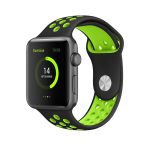Για Apple Watch Series 7 41mm / 6 & SE & 5 & 4 40mm / 3 & 2 & 1 38mm μοντέρνο κλασικό λουράκι σιλικόνης (Μαύρο πράσινο)
