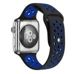 Για Apple Watch Series 7 41mm / 6 & SE & 5 & 4 40mm / 3 & 2 & 1 38mm μοντέρνο κλασικό λουράκι σιλικόνης (Μαύρο μπλε)