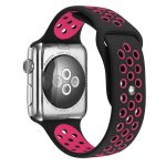 Για Apple Watch Series 7 41mm / 6 & SE & 5 & 4 40mm / 3 & 2 & 1 38mm μοντέρνο κλασικό λουράκι  σιλικόνης (Μαύρο ροζ κόκκινο) - Image 3