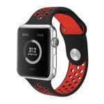 Για Apple Watch Series 9&8&7 41mm / SE 3&SE 2&6&SE&5&4 40mm / 3&2&1 38mm Μοντέρνο λουράκι  σιλικόνης (Μαύρο κόκκινο) - Image 3