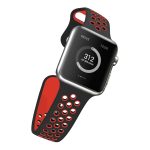 Για Apple Watch Series 9&8&7 41mm / SE 3&SE 2&6&SE&5&4 40mm / 3&2&1 38mm Μοντέρνο λουράκι  σιλικόνης (Μαύρο κόκκινο) - Image 4