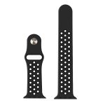 Για Apple Watch Series 9&8&7 41mm / SE 3&SE 2&6&SE&5&4 40mm / 3&2&1 38mm μοντέρνο κλασικό λουράκι σιλικόνης (Μαύρο) - Image 2