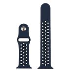 Για Apple Watch Series 9&8&7 41mm / SE 3&SE 2&6&SE&5&4 40mm / 3&2&1 38mm Μοντέρνο κλασικό λουράκι σιλικόνης (Μπλε Μαύρο) - Image 5