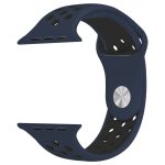 Για Apple Watch Series 9&8&7 41mm / SE 3&SE 2&6&SE&5&4 40mm / 3&2&1 38mm Μοντέρνο κλασικό λουράκι σιλικόνης (Μπλε Μαύρο) - Image 2