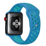 Για Apple Watch Series 7 41mm / 6 & SE & 5 & 4 40mm / 3 & 2 & 1 38mm μοντέρνο κλασικό λουράκι  σιλικόνης (Μπλε)