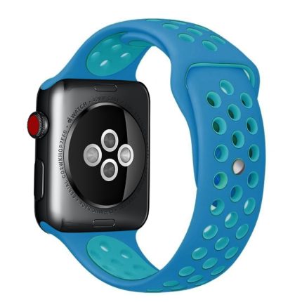 Για Apple Watch Series 7 41mm / 6 & SE & 5 & 4 40mm / 3 & 2 & 1 38mm μοντέρνο κλασικό λουράκι  σιλικόνης (Μπλε)