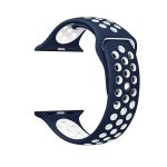 Για Apple Watch Series 9&8&7 41mm / SE 3&SE 2&6&SE&5&4 40mm / 3&2&1 38mm Μοντέρνο κλασικό λουράκι σιλικόνης (σκούρο μπλε λευκό) - Image 4