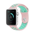 Για Apple Watch Series 9&8&7 41mm / SE 3&SE 2&6&SE&5&4 40mm / 3&2&1 38mm Μοντέρνο κλασικό λουράκι σιλικόνης (ροζ πράσινο)