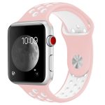 Για Apple Watch Series 7 41mm / 6 & SE & 5 & 4 40mm / 3 & 2 & 1 38mm μοντέρνο κλασικό λουράκι σιλικόνης (ροζ λευκό)