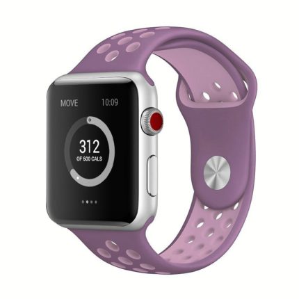 Για Apple Watch Series 7 41mm / 6 & SE & 5 & 4 40mm / 3 & 2 & 1 38mm μοντέρνο κλασικό λουράκι  σιλικόνης (Purple Powder)