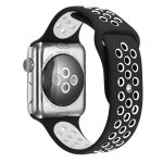 Για Apple Watch Series 9&8&7 41mm / SE 3&SE 2&6&SE&5&4 40mm / 3&2&1 38mm Μοντέρνο κλασικό λουράκι σιλικόνης (Μαύρο Λευκό) - Image 3
