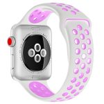 Για Apple Watch Series 7 41mm / 6 & SE & 5 & 4 40mm / 3 & 2 & 1 38mm μοντέρνο κλασικό λουράκι σιλικόνης (Λευκό μωβ) - Image 3